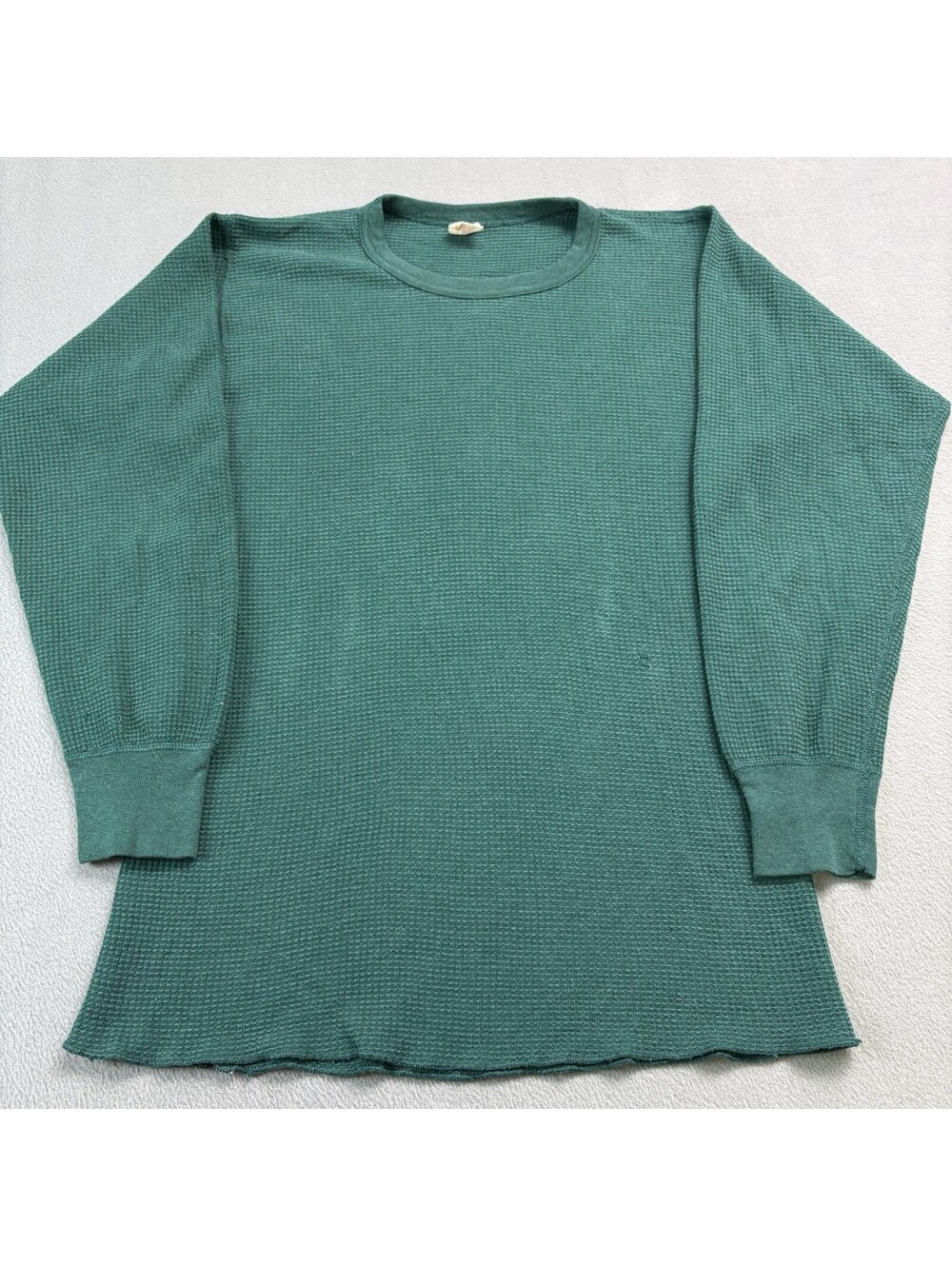 Vintage 80s North Crest Thermal Long Sleeve Shirt Size XL Green